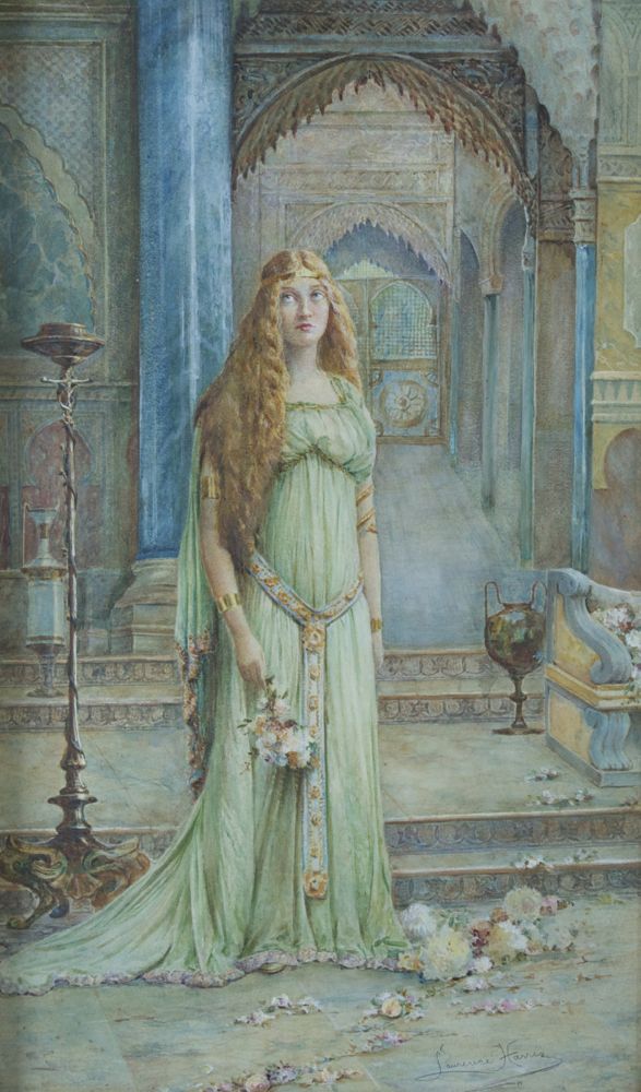 Laurence Harris watercolour In The Harem